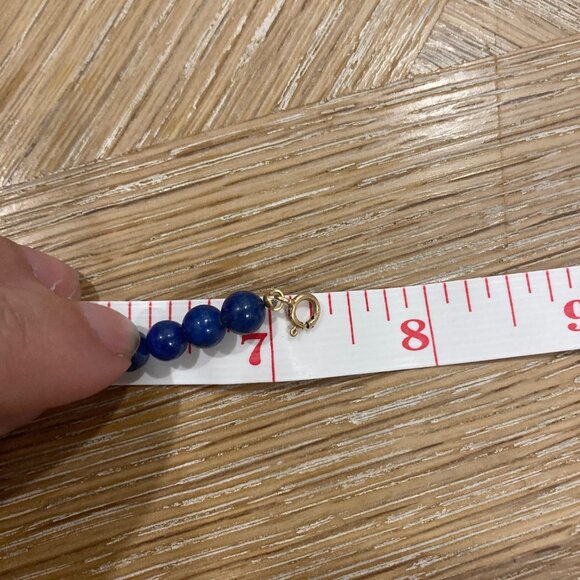 Lapis Lazuli 5.5mm Beads, Pearl and Gold Bead Bracelet with 14k Gold Clasp - Picture 16 of 16